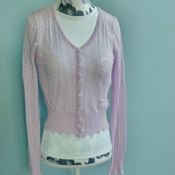 Polo Ralph Lauren Lacey Knit Cardigan, Wool  NEW - Picture 3 of 15